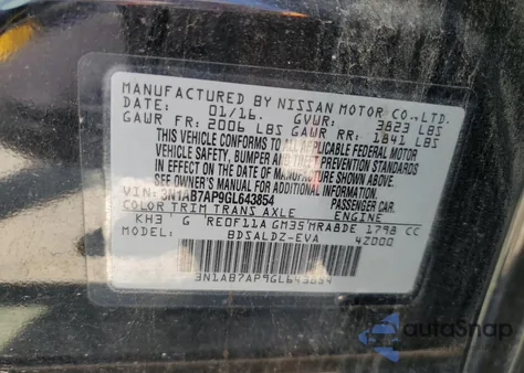 2016 Nissan Sentra S from USA, damaged, VIN 3N1AB7AP9GL643854
